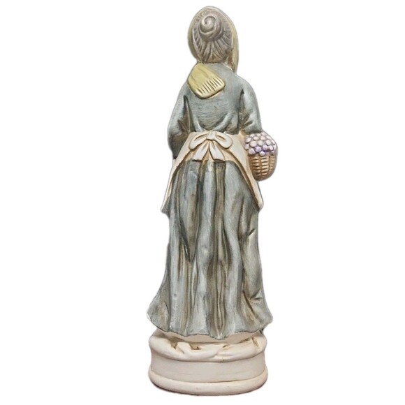 Vintage 12" Porcelain Old Woman Grandma Head Scarf Basket - Picture 3 of 13